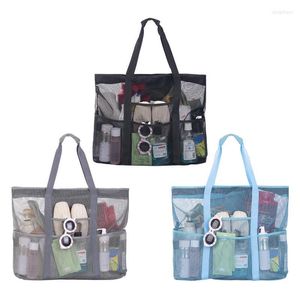 Storage Bags Mesh Shower Bag Women Beach Gym Bath Cosmetic Toiletry Essentials Carrier Portable Travel Pouch