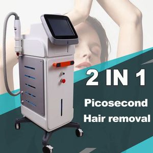 2 em 1 Multifuncional 808 Picosecond Tattoo Removal Nd+diode Laser 755 808 1064 Laser Hair Removal Beauty Machine Equipment