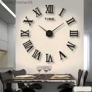 Wall Clocks Home Decoration 47-inch 3D Wall Clock DIY Silent Quartz Needle Watch Luminous Acrylic Mirror Sticker Living Room Accessories 2022 Z230710