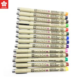 Conjunto de canetas de pintura de 814 cores SAKURA Pigma Micron Liner Pen 0,25 mm 0,45 mm Color Fineliner Drawing Lines Caneta marcadora Student Art Suprimentos 230710