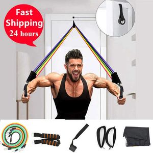 Resistance Bands 11Pcs/set Expander Resistance Bands Men Latex Resistance Tube Expander Crossfit Yoga Pull Rope Fitness Sport Gym Equipment HKD230710