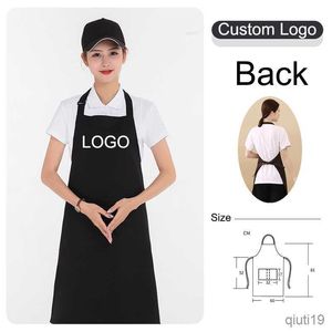 Kitchen Apron Cotton Custom Kitchen Apron Waterproof Waitress Server Apron For Hair Stylist Restaurant Chef Gift Personalized Design R230710