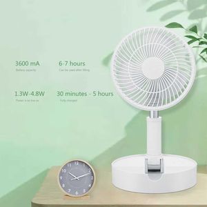 Electric Fans Home Portable USB Air Cooler Fan Dractable Folding Fan 4-Gear Justerbar lågbrus Luftkylningsfläkt Kylgolv Standing Fan