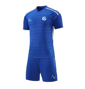 FC Schalke 04 Tute da uomo per adulti per il tempo libero sportivo a maniche corte abbigliamento da allenamento outdoor jogging per il tempo libero camicia tuta sportiva