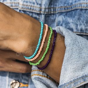 Boho Colorful Small Seed Beads Bracciali per uomo Summer Layered y2k Catene a mano con perline Set Accessori moda maschile