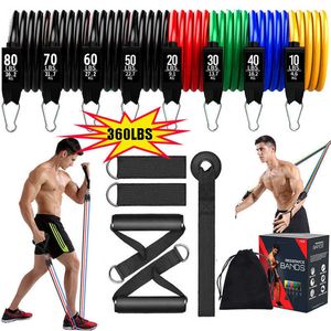 Conjunto de Faixas de Resistência para Ioga Faixas Elásticas para Musculação Corda de Puxar de Látex para Exercícios Faixas de Fitness Ginásio em Casa Expansor de Treino de Força HKD230710