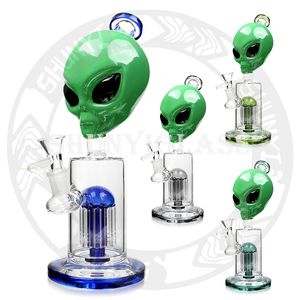 11 pulgadas 3D Carton Alians Hookah DAB Oil Rig Recycler Accesorio para fumar para tabaco Bong Tubería de agua