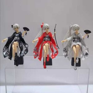 Action Toy Figures 15cm anime Game Kimono Fan med bas action Figure Model Toys Car Ornaments dockgåvor