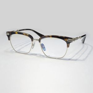 Mens Square Eyeglasses Frames Vertical Glasses Black Silver Metal Frames Optical Glasses Frame Eyewear with Box