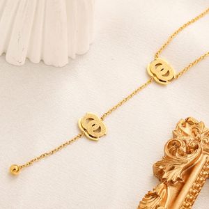 hip hop jewelry stainless steel jewelry 18K Gold Plated Luxury Brand Designer Pendants Necklaces Letter Choker Pendant Necklace Beads Chain Never Fading party gift