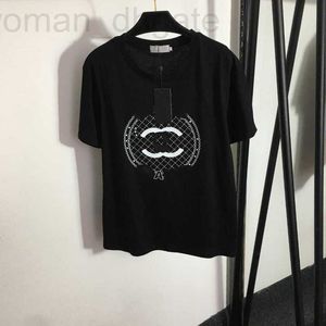 Damska koszulka projektant 23ss damska koszulka topy odzież damska wokół szyi czysta bawełna alfabet z pierścieniem nadrukowana koszulka z krótkim rękawem 7DIM