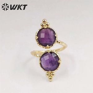 With Side Stones WT R 5 WKT 2023 Retro ring natural gemstone exquisite birthday party women trend jewelry design 230710