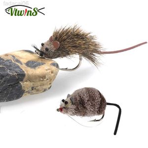 Esche Esche Vtwins Realistico Deer Hair Mouse Fly Bass Bug Fly Topwater Mouse Rat Fly Modello Per Trota Iridea Fly Pike Fishing Lures Bait HKD230710