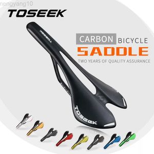 Selim de bicicleta TOSEEK selim de fibra de carbono completo para bicicleta de estrada MTB selim de bicicleta 7*9 mm trilho de carbono 8 cores HKD230710