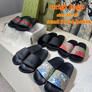 Designer Slide Sandália Salto Baixo Chinelos de Praia Preto Tigre Flores Florais Sandália Verde Moda Luxo Summer Slides Mulheres Homens Tênis 35-45