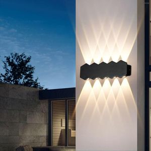 Duvar lambası Dış Mekan IP65 Su Geçirmez LED Kapalı Bahçe Aydınlatma Alüminyum Yukarı Sıcak Beyaz Sconce Dekor Ev Koridor Merdiven Yard