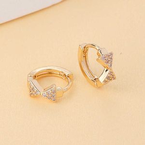 Versatile Huggie Hoop Clip On Bowknot Earring Cute Jewelry With Micro High Quality Diamond Earings For Luxurious Women Simple Designl Earing Cubic Zircon Ear Ring