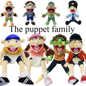 Puppets 60cm Giant Feebee Jeffy Puppet Plush Hat Game Toy Boy Girl Cartoon Hand Puppet Plushie Doll Talk Show Puntelli per feste Regalo di Natale 230707