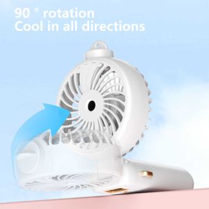 Electric Fans Folding Electric Fan Digital 5W 5000mAh Small Fan Spray Function USB Charging Detachable for Indoor Outdoor