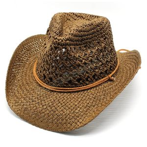 Straw Wide Brim Hat For Men Vintage Beach Outing Sun Visor Hats White Fashion Elegant UV Protection Summer Women's Caps