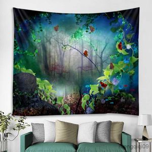 Tapestries Fantasy Garden Landscape Tapestry Art Deco Blanket Curtain Hanging Home Bedroom Living Room Decoration R230710