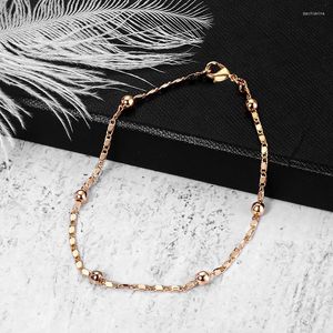 Link Armbänder 2mm Dünne Marina Kette 585 Rose Gold Farbe Armband Für Frauen Mädchen Frau Großhandel Schmuck Geschenke 20cm CB11