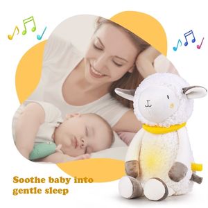 Plush Dolls Kids Soft Toys Stuffed Sleep Led Night Lamp Plush Toys With Music Stars Projector Light Baby Toys Birthday Gifts For Girls Boy 230707