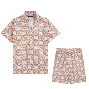 Modedesigners Hawaii Beach Fritidsskjortor Set Herr Summer Button Down Brevtryck Kortärmad Klänning Skjorta Kostymer M-3XL