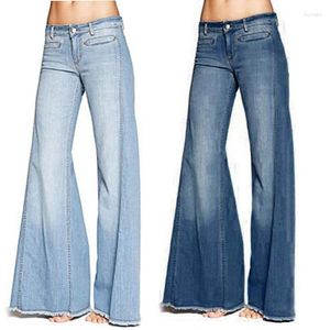 Damen-Jeans, Übergröße, extra lang, Quasten-Flare, 4XL, Frühling, Vintage, schmale Passform, weites Bein, Denim-Hosen, Damen-Low-Rise-Big-Bell-Bottom-Hose