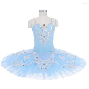 Stage Wear Pre-Professionale Moda di alta qualità Costume da esibizione su misura per bambini Ragazze viola chiaro rosa bianco blu Tutu di balletto