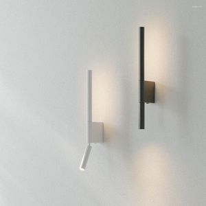 Vägglampa Nordic Minimalist Light Sovrum Sängbord 8W Modern läsning Hemvistelse El Study Justerbar Roterande