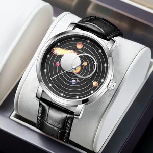Wristwatches LIGE Top Casual Sport Quartz Watch Fashion Solar System Watches For Men Creative Design Waterproof Man