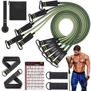 Faixas de resistência 11 peças conjunto de faixas de resistência multifuncionais fitness profissional expansor de treino de borracha elástica portátil acessórios para academia em casa HKD230710