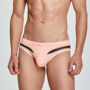 Damenbadebekleidung Sexy Männer Slip Hohl Homosexuell Badeshorts Mann Bikini Badeanzug Low Rise Rosa Badeanzug Sunga Schwimmen Tangas M-XXL