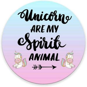 Spirit Animal Round Mousepad Cute Cubicle Decor Office Custom Mouse Pad Customized Round Non-Slip Rubber Mousepad 7.9 Inch