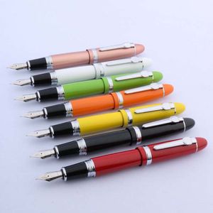 Plumas estilográficas de alta calidad JINHAO 159 metal Pen Spin Twist color Silver classic 07mm ink pen Stationery Office school supplies 230707