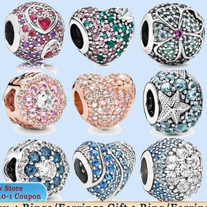 925 Pandora Takı Boncuklar Bilezik için Gümüş Takılar CZ Ocean Love Love Heart Boncuk Takımı Set Kolye