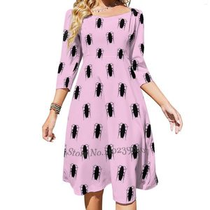 Lässige Kleider, Haarspray-Kakerlake, John Waters inspiriert, rosa, herzförmiger Knoten, ausgestelltes Kleid, modisches Design, große Größe, locker