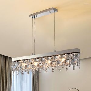 Chandeliers Led Silver/Gold Chandelier For Living Dining Room Luxury Roud/Rectangle Hanging Lamp Modern Butterfly Crystal Decor Lighting