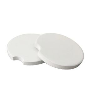 Ceramic Car Coaster Cups Mat Pad Thermal Bumpers Blank White Heat Transfer absorb Water Cup Coasters Finger Notch Easy Removal Holder