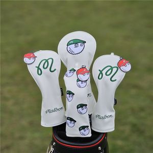 Golf Club Head Covers for Woods #1 #3 #5 - PU Leather, Dual Colors, Driver & Fairway Protection Caps