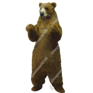 Ny vuxen karaktär Realistisk Grizzly Bear Maskot Dräkt Halloween Julklänning Full Body Rekvisita Outfit Maskot Kostym