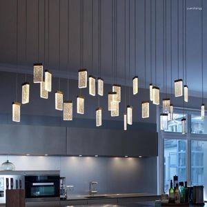 シャンデリア LED クリスタルシャンデリアリビングルームランプヴィラレストラン階段高級ショップ装飾島照明