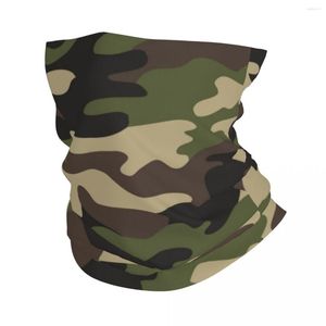 Bandanas Green Brown Military Camouflage Bandana Neck Gaiter Windproof Face Scarf Cover Women Army Jungle Camo Headband Tube Balaclava