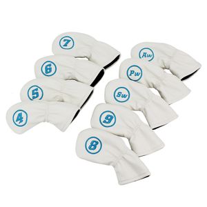 Outros produtos de golfe 9 PcsSet Golf Headcovers Para Iron Set Clubs Azul Vermelho Branco Preto Cor À Prova D' Água PU Golf Iron Cover Heads Protector 230707