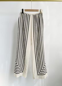 NewT-oteme Silk Striped Elasticated Waist Loose Long Pants