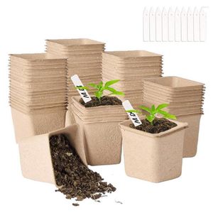 Planters 40/80/100pcs Seed Growing Tray Biodegradable Paper Pot Plant Seedling Nursery Cup Garden Supplies Starting Pots