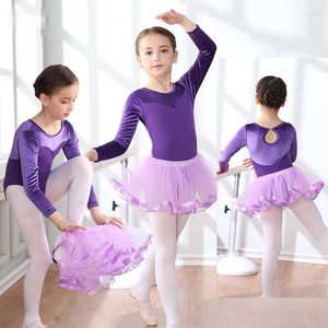 ステージウェア 2023 女の子バレエダンスドレス子供体操レオタードスカートキッズ 2-10 歳 10 色