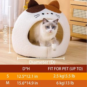 Lamm Plysch Cat Shape Pet Nest, Cat Warm House, Cat Cave