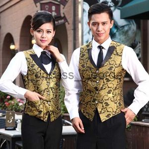 Others Apparel Women Night Club Waitress Vest Uniform Bright Color Bar Men Waiter Vest Clothing Hotel Restaurant Work Wear 89 x0711